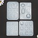 4 pièces géométrie/larme/lettre pendentif et liens moules en silicone DIY-LS0003-21-3