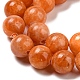 Natural Orange Calcite Dyed Beads Strands G-P503-8MM-11-4