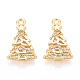 Латунные микропаве прозрачные подвески с фианитом KK-T077-45G-1