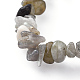 Chip Natural Labradorite Stretch Bracelets BJEW-JB04564-01-2