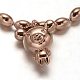 304 Stainless Steel Ball Chain Bear Charm Bracelets BJEW-L543-44RG-2