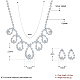 Shining Brass Rhinestone Wedding Bride Jewelry Sets SJEW-BB15874-3