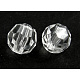 Transparent Faceted Round Acrylic Beads X-DB14MMC01-1