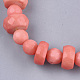 Synthetic Coral Beaded Stretch Bracelets BJEW-S134-105-2