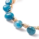 Bracelet tressé en perles d'apatite naturelle BJEW-JB07997-07-3
