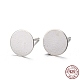 925 Sterling Silver Flat Pad  Stud Earring Findings STER-K167-045F-S-1