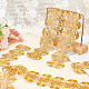 Fingerinspire 2.2 metro (2 m) ricamo floreale ferro su pizzo metallico fiore 70 mm termoadesivo/cuci su pizzo metallico dorato nastro in poliestere scavato per artigianato fai da te accessori per la decorazione di costumi da sposa OCOR-FG0001-75G-5