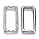 Brass Micro Pave Cubic Zirconia Linking Rings ZIRC-T013-18P-NF-2