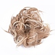 女性のためのヘアパンエクステンション  ウェーブカーリー乱雑なドーナツシニョンヘアピース  耐熱高温繊維  淡い茶色  7インチ（18cm） OHAR-L011-A02-4