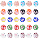 Pandahall elite 60 pièces 10 couleurs perles de lampwork de fleurs intérieures lumineuses faites à la main LAMP-PH0001-22B-1
