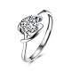 Adjustable 925 Sterling Silver Cubic Zirconia Finger Rings RJEW-BB20786-6-1