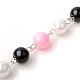 Chaînes en perles de verre rondes manuelles pour fabrication de bracelets et colliers AJEW-JB00064-01-1