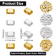 CREATCABIN 400Pcs 2 Hole Half Tila Beads 24K Gold Plated Seed Beads Bulk Silver Rectangle Metallic Flat Mini Opaque Electroplated Hematite for Craft Bracelet Necklace Earring Jewelry Making 2mm G-CN0001-01-2