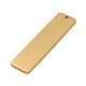 イオンメッキ304ステンレス鋼ペンダント  空白タグのスタンプ  長方形のチャーム  ゴールドカラー  50x12x1.5mm  穴：1.8mm STAS-K270-29C-G-2