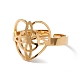 Открытое кольцо-манжета из нержавеющей стали 304 с матросским узлом в форме сердца для женщин RJEW-E073-01G-3