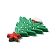クリスマス pvc プラスチック カボション  クリスマスツリー  ミディアムシーグリーン  34x28x3.5mm KY-G018-A02-3