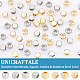 Unicraftale304ステンレス鋼ビーズ  正方形  ゴールデン·ステンレス鋼色  4x4x2.2mm  穴：2~2.6mm  60個/箱 STAS-UN0005-39-5