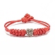 Coeur avec mot amour bracelet cordon perlé en alliage BJEW-JB07859-02-1