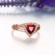 Gorgeous Brass Cubic Zirconia Triangle Finger Rings for Women RJEW-BB04180-B-7RG-3