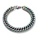 Ion Plating(IP) 304 Stainless Steel Cuban Link Chain Bracelets STAS-A028-B064MC-1