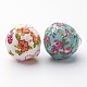 Mixed Color Handmade Cloth Fabric Covered Beads X-CC001MY-2