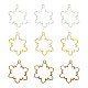 OLYCRAFT 30pcs Snowflake Open Bezel Charms 3-Color Alloy Frame Pendants Color-Lasting Hollow Resin Frames with Loop for Resin Jewelry Making PALLOY-OC0001-14-1