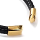 Bracelets de cordon en cuir BJEW-M406-02G-3