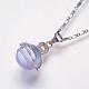 925 Sterling Silver Glass Pendant Necklaces NJEW-P186-12-2
