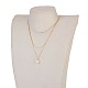 Shell Pearl Tiered Necklaces NJEW-JN02256-4