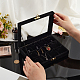 PH PandaHall Velvet 12 Grid Jewelry Box Jewelry Organizer Tray with Lock Wood Jewelry Tray with Clear Lid Jewelry Storage Box for Women Rings Earrings Necklaces Bracelets 8x6x1.7 inch /20x15x4cm CON-WH0095-18-3