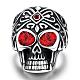 Punk Skull Stainless Steel Cubic Zirconia Rings for Men RJEW-BB03807-12-1