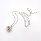 1Strand Trendy Women's Long Rolo Chain Brass Heart Cage Locket Pendant Necklaces X-NJEW-L067-06-1
