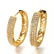 Латунные кубических серьги циркония обруч EJEW-M048-05G-4