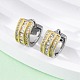Латунные серьги-кольца из прозрачного кубического циркония EJEW-H158-18B-GP-3