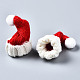 ポリエステルクリスマスニット帽飾りアクセサリー  DIYクラフト作り  レッド  40~70x34~41x18~32mm FIND-S324-004-4