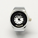 Relojes de cuarzo anillo de estiramiento hierro tono platino RJEW-R119-14D-1