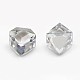 No Hole Faceted Cube Glass Cabochons for Stud Earring Making GGLA-F002-09-2