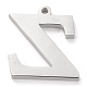 304つのステンレス鋼の手紙のペンダントラインストーンのセッティング  ステンレス鋼色  文字.z  Z：16x14x1.5mm  穴：1.2mm  1.6mmのラインストーンに適する STAS-J028-01Z-2