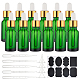 BENECREAT 15Pcs 20ml Refillable Green Glass Bottles Empty Eye Glass Dropper Bottles with 10Pcs droppers 4Pcs funnels 2Pcs Sheets for Traveling Essential Oils MRMJ-BC0002-43B-1