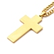 304 Stainless Steel Cross Pendant Necklaces NJEW-M197-04G-3