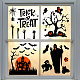 Decoraciones autoadhesivas de la ventana de la lona del aceite de la fibra química del tema de Halloween AJEW-WH0182-001-2