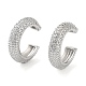Brass Micro Pave Cubic Zirconia Cuff Earrings for Women EJEW-D086-05P-1