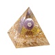 オルゴナイトピラミッド  樹脂はホームディスプレイの装飾を指摘しました  天然宝石と金属のパーツ  52x50x49mm DJEW-K017-03-3