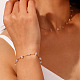 Bracelets en chaîne de perles en quartz rose naturel BJEW-G692-01B-4