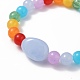 Bracelets extensibles pour enfants arc-en-ciel BJEW-JB05781-2