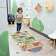 SUPERDANT 10 Number DIY Hopscotch Game Wall Sticker Animal Cartoon Decal Primary Color Dots Wall Decals Set Colorful Rainbow Floor Decals for Baby Kids Room Nursery Classroom Play Room DIY-WH0228-1013-1