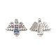 Brass Micro Pave Colorful Cubic Zirconia Connector Charms KK-E068-VB034-2