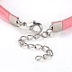 Leather Cord Brass Infinity link Bracelets BJEW-JB01952-02-3