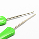 プラスチック製のハンドル鉄かぎ針編みのフック針  ライム  ピン：1.0~2.0mm  160x17x5mm TOOL-R038B-03-3