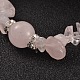 Bracelets élastiques de perles de quartz rose naturel BJEW-JB02131-01-2